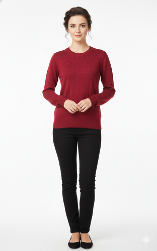 FM4U Maroon Women Woolen Top