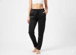 FM4U Women's straight velvet pants Deep Black Color