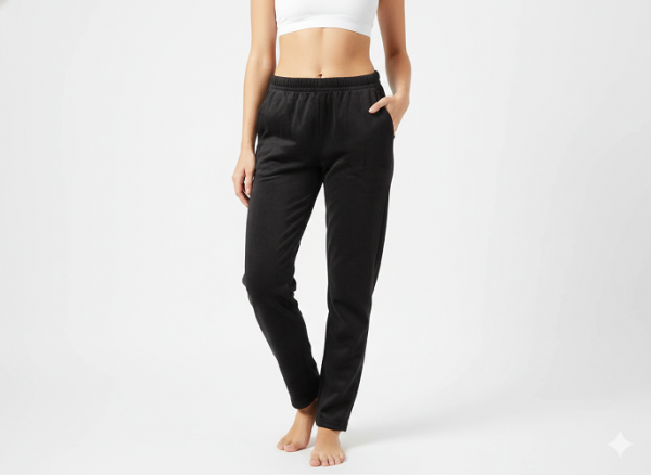 FM4U Women's straight velvet pants Deep Black Color