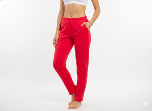 FM4U Women's straight velvet pants Red Color
