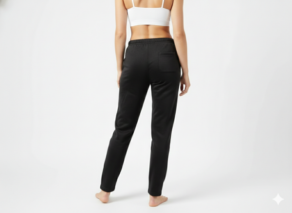 FM4U Women's straight velvet pants Deep Black Color