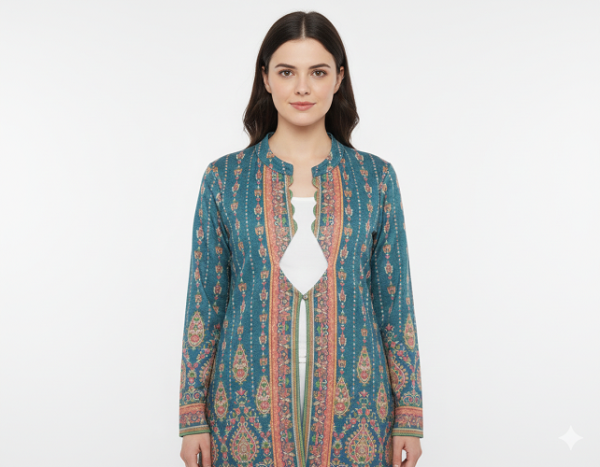 FM4U Women's Woolen Karachi Three piece Coat Set